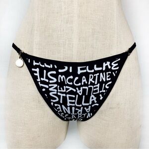 Stella McCartney Black and Ivory Graffiti Bikini Bottom NWT Size XS